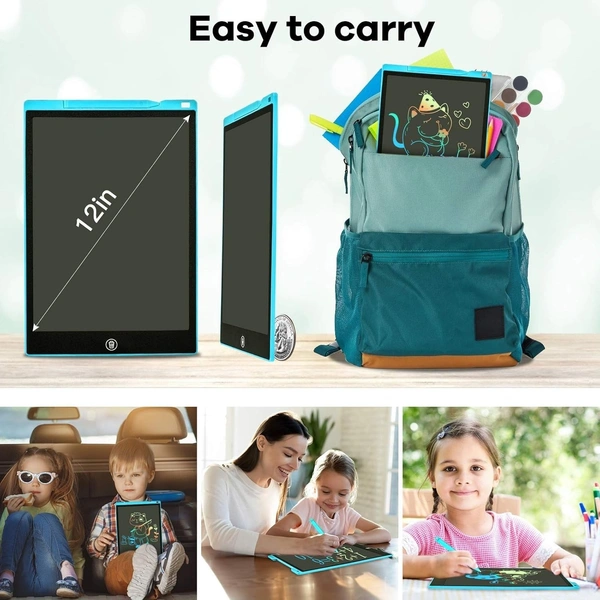 12 INCH TABLET, LCD Writing Tablet for Kids 12 Inch | Colorful Erasable Drawing Board & Doodle Pad | Learning & Educational Toys for Girls Age 3-7 | Christmas & Birthday Gift(2511