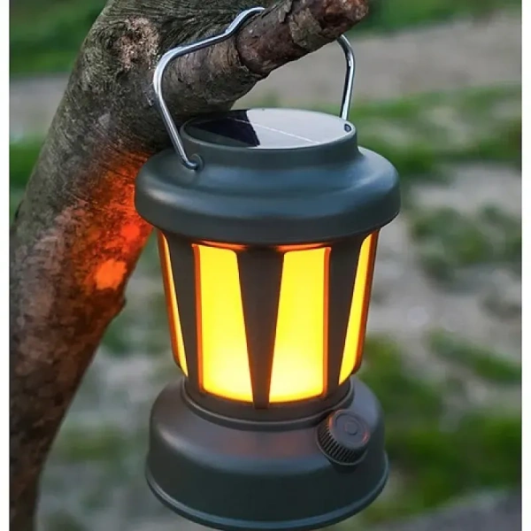 LY18 CAMPING LANTERN, Solar Camping Lamp LY18 – Portable Green LED Lantern with Handle for Outdoor & Emergency Use(2535)