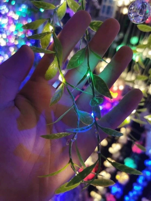 LEAF SERIES M-COLOR, Litehom Leaf Curtain String Light – 180 LED Multicolor Fairy Lights with 8 Modes | Artificial Leaf Vine for Diwali, Ganesh Puja, Navratri, Christmas & Party Decor (10x3 Ft)(2523)