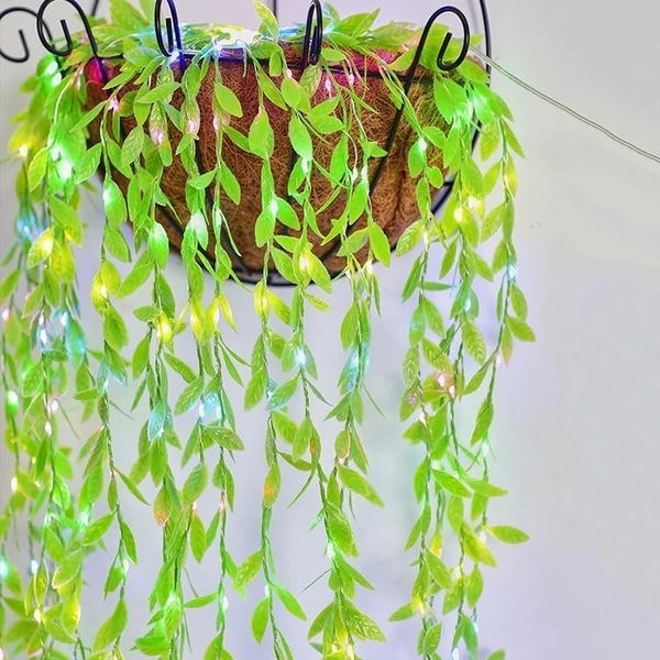 LEAF SERIES M-COLOR, Litehom Leaf Curtain String Light – 180 LED Multicolor Fairy Lights with 8 Modes | Artificial Leaf Vine for Diwali, Ganesh Puja, Navratri, Christmas & Party Decor (10x3 Ft)(2523)