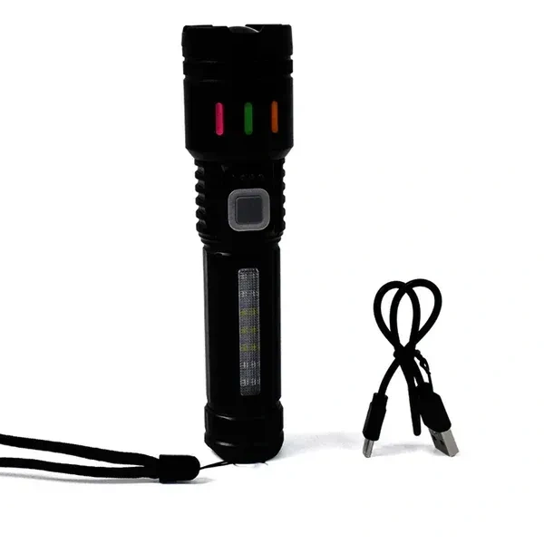 ZOOMABLE TORCH LIGHT, Led Torch High Lumens Fast Charging Flashlight / Torch with Far & Near Zoom (1 Pc)(2436)