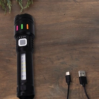 ZOOMABLE TORCH LIGHT, Led Torch High Lumens Fast Charging Flashlight / Torch with Far & Near Zoom (1 Pc)(2436)
