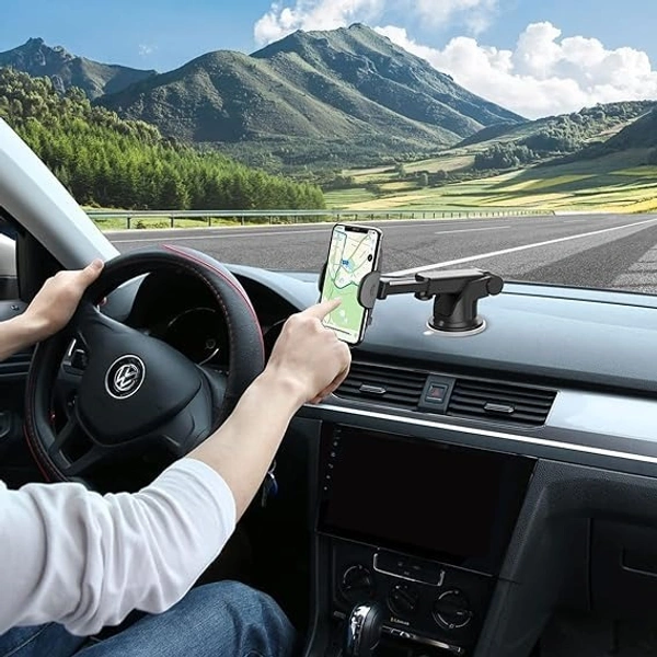 MOBILE CAR HOLDER 3463, Adjustable Car Mobile Holder | 360° Rotating Dashboard & Windshield Phone Mount | Universal Cradle for All Smartphones(2481)