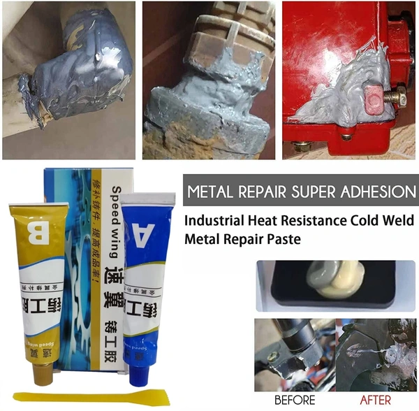 AB METAL REPAIR TUBE, Magic Metal Mending, Cold Weld Metal Repair Paste Adhesive Gel, Ab Strong Glue Universal Metal Plastic Weld Repair Glue Aluminum,Welding Glue(2417) - 