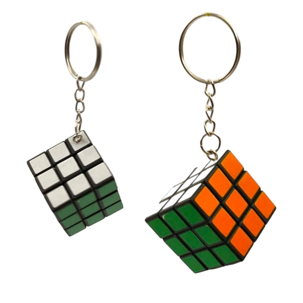 CUBE KEYCHAIN, Magic Puzzle Cube Keychain Combo Pack – Multicolor Key Rings for Kids Birthday, Party & Return Gifts(1519)