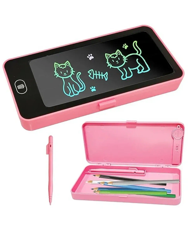 EN71 DRAWING PEN SET, Magical Unique Pencil Box with LCD Screen Writing Pen with Erase Button and Birthday Party Return Gift, Pencil Box for Kids   (2319)      