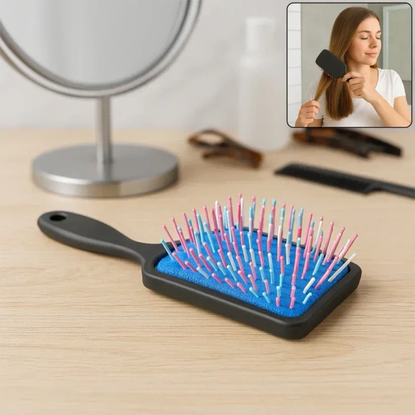 MASSAGE HAIR BRUSH, Massage Hair Brush – Scalp Massager Comb for Hair Growth & Detangling (1 Pc)(2576)