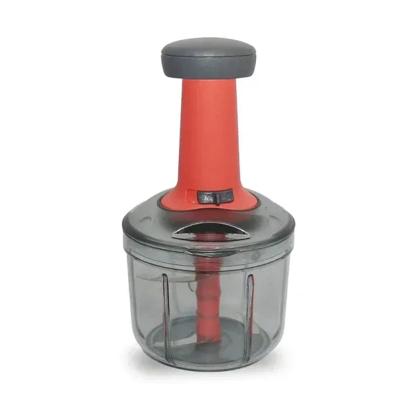 500ML PUSH CHOPPER, Matte Finish Hand Press Chopper | 3-Blade Manual Vegetable & Fruit Cutter for Kitchen(2487)