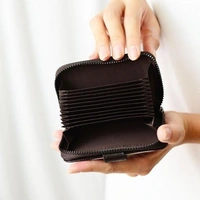 ZIPPER CARD WALLET, Men’s PU Leather Slim Wallet | Classic Durable Card Holder for Credit, Debit & Travel Use(2536)