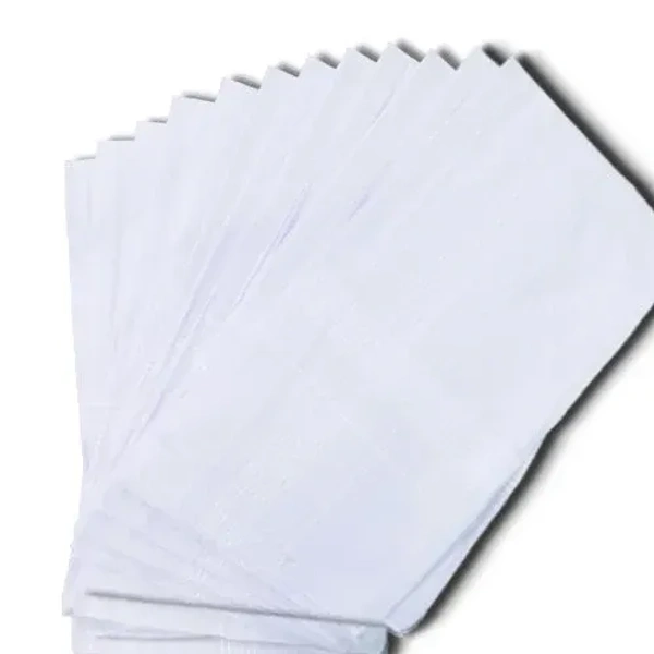 12PCS WHITE HANKY, Men's King Size Formal Handkerchiefs for Office Use - Pack of 12(2120) - White