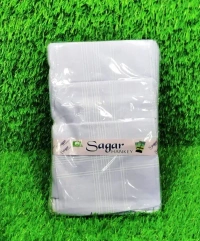 12PCS WHITE HANKY, Men's King Size Formal Handkerchiefs for Office Use - Pack of 12(2120) - White