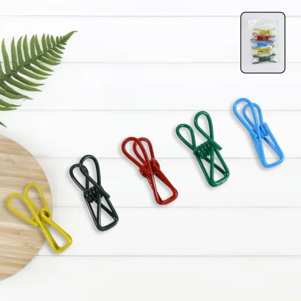 10PCS METAL CLOTH CLIPMetal Clothes Pins Clips – 10PCS Rust-Resistant Strong Grip Set for Home Use(2464)