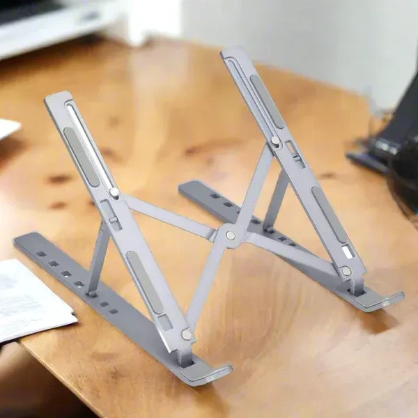 METAL LAPTOP STAND, Metal Laptop Stand for Desk – Portable Adjustable Laptop Riser with 7 Angles | Compatible with All Laptops, Phones & Tablets (1 Pc)(2694)