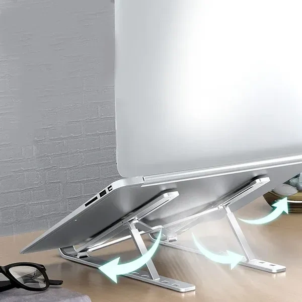METAL LAPTOP STAND, Metal Laptop Stand for Desk – Portable Adjustable Laptop Riser with 7 Angles | Compatible with All Laptops, Phones & Tablets (1 Pc)(2694)