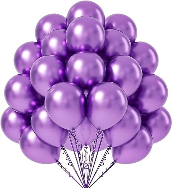 BIRTHDAY BALOONS, Metallic Color Shining Balloons For Birthday, Anniversary, Engagement, Baby Shower, Welcome Party & All Festivals   (800) - Purple, Pack of 20