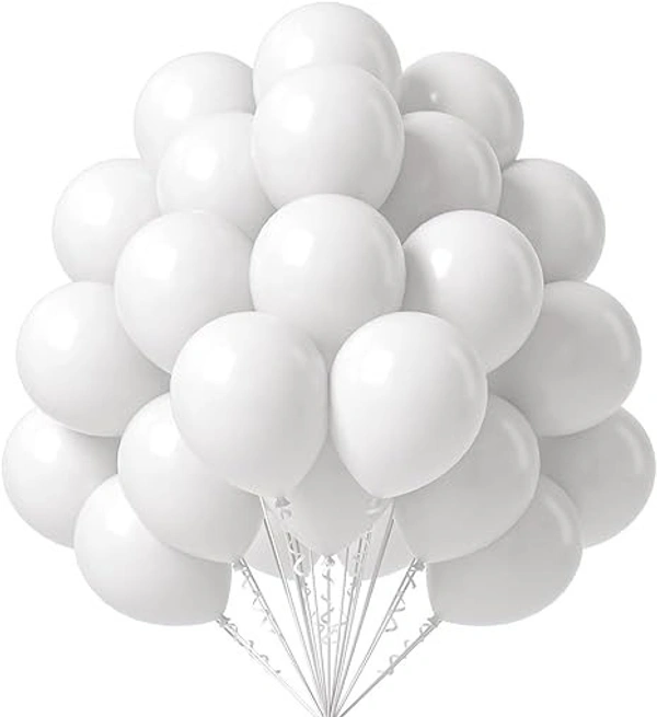 BIRTHDAY BALOONS, Metallic Color Shining Balloons For Birthday, Anniversary, Engagement, Baby Shower, Welcome Party & All Festivals(800) - White, Pack of 20