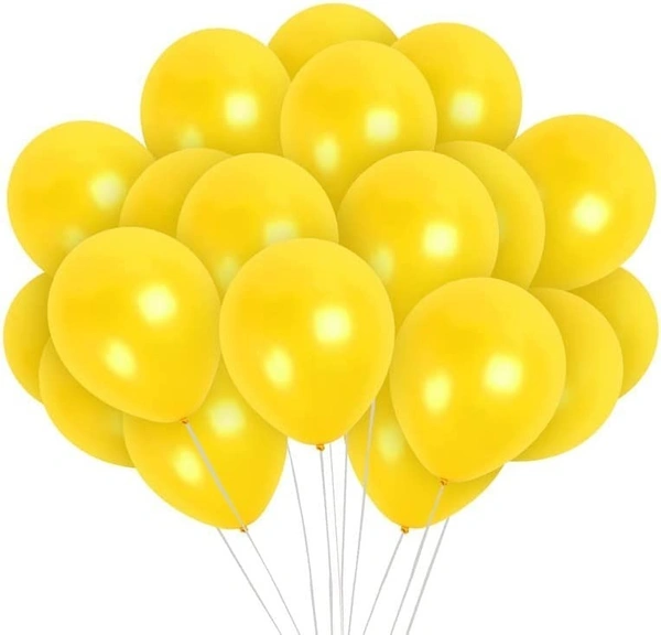BIRTHDAY BALOONS, Metallic Color Shining Balloons For Birthday, Anniversary, Engagement, Baby Shower, Welcome Party & All Festivals(800) - Yellow, Pack of 20