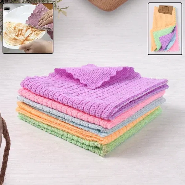5PCS MICROFIBER CLEN. CLOTH, Microfiber Cleaning Pochha Super Absorbent Microfiber Cleaning Cloth  (2357)      - Pack of 5