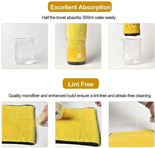 3PCS CAR TOWEL MICROFIBER CLEANING, Microfiber Cleaning Cloth 40x40 cm – Multipurpose Car, Bike, Kitchen & Home Cleaning Towel | Super Absorbent & Lint-Free Wash Cloth for Polishing & Detailing (818)