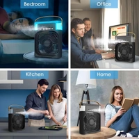 COOLER FAN, AC Mini Cooler Fan with 7 Color LED Light | Portable Mini Evaporative Air Cooler with 3 Wind Speeds, 3 Spray Modes & 1/2/3H Timer | USB Personal Cooling Fan for Home, Office, Dorm & Travel(2959)