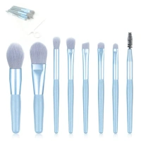 8PCS MAKEUP BRUSH SET, 8-Piece Mini Makeup Brush Kit – Portable Premium Synthetic Set with Case (Mix Colors)(2018) - Pack of 8