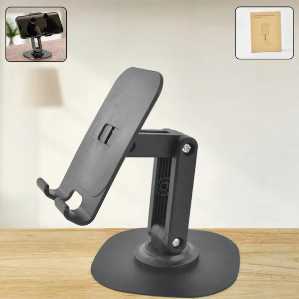 FOLDABLE MOBILE STAND, Foldable & 360° Rotatable Mobile Stand  (2204) - Black