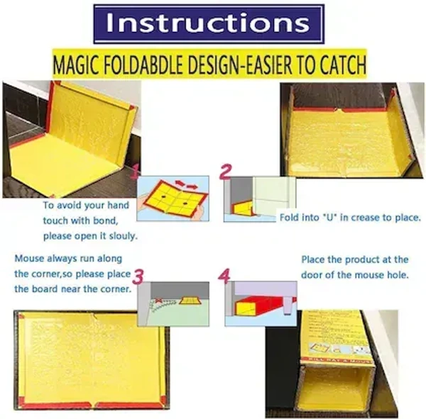 MOUSE GLUE, Mouse Glue Trap Rat Catcher Adhesive Sticky Glue Pad   (122) - 22 CM X 16 CM X 0.5 CM, Pack of 1