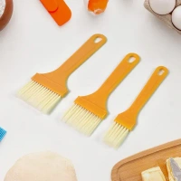 3PCS MULTI BRUSH, Multifunction Basting Brush Set – 3PCS Silicone Pastry & Barbecue Brushes for Cooking, Baking, BBQ(2566)