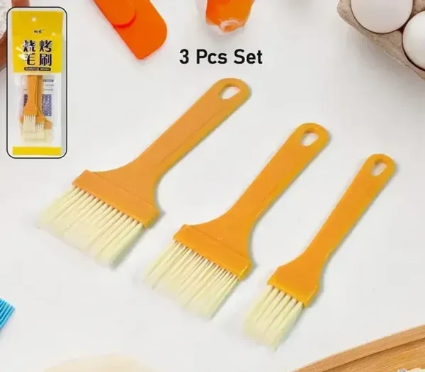 3PCS MULTI BRUSH, Multifunction Basting Brush Set – 3PCS Silicone Pastry & Barbecue Brushes for Cooking, Baking, BBQ(2566)
