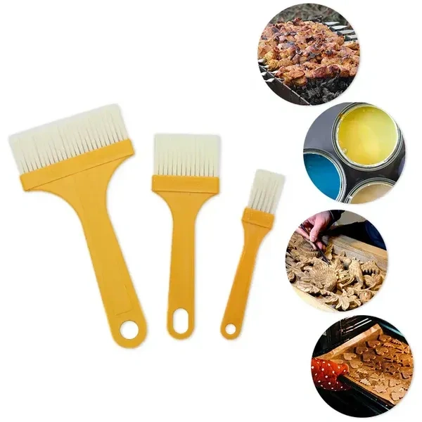 3PCS MULTI BRUSH, Multifunction Basting Brush Set – 3PCS Silicone Pastry & Barbecue Brushes for Cooking, Baking, BBQ(2566)