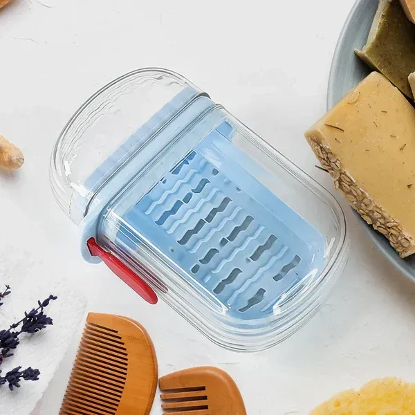 TRAVELLING SOAP CASE, Multifunctional Soap Box with Drain Tray and Lock Clip, Sabudani(1637)