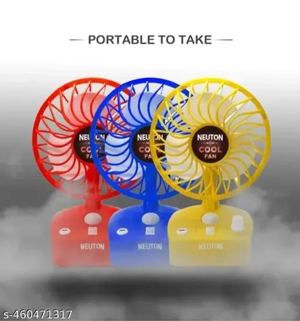 NEUTON FAN, Rechargeable Fan with Type C Charging Port Best Cool Fanf ,  Portable 5-Inch Rechargeable USB Fan with LED Light & 5-Speed Settings  (1513)