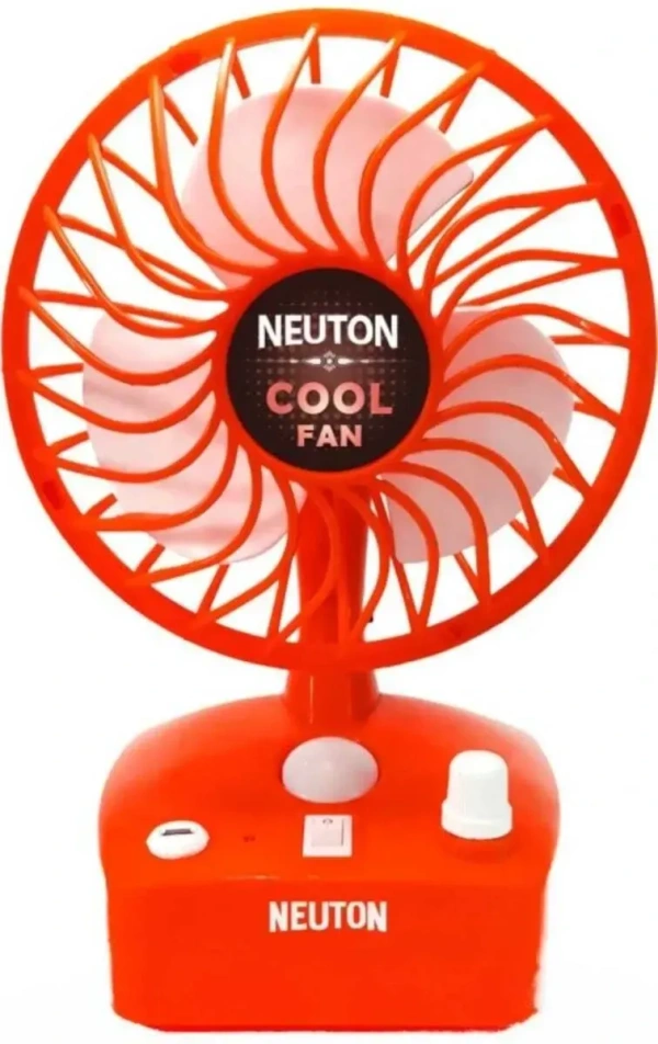 NEUTON FAN, Rechargeable Fan with Type C Charging Port Best Cool Fanf ,  Portable 5-Inch Rechargeable USB Fan with LED Light & 5-Speed Settings  (1513)