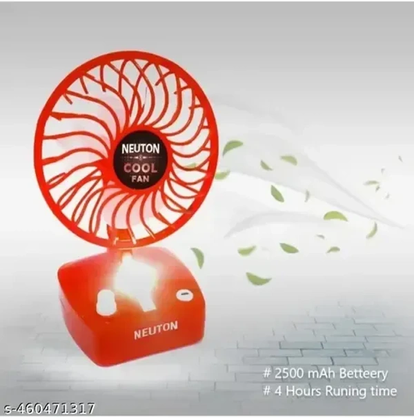 NEUTON FAN, Rechargeable Fan with Type C Charging Port Best Cool Fanf ,  Portable 5-Inch Rechargeable USB Fan with LED Light & 5-Speed Settings  (1513)