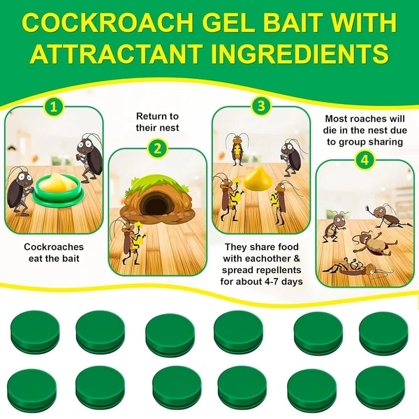 NATURAL COCKROCH GEL, Natural Cockroach Killer Bait Gel for Indoor Use – Effective Roach Repellent for Kitchen, Bathroom & Cabinets(2557)