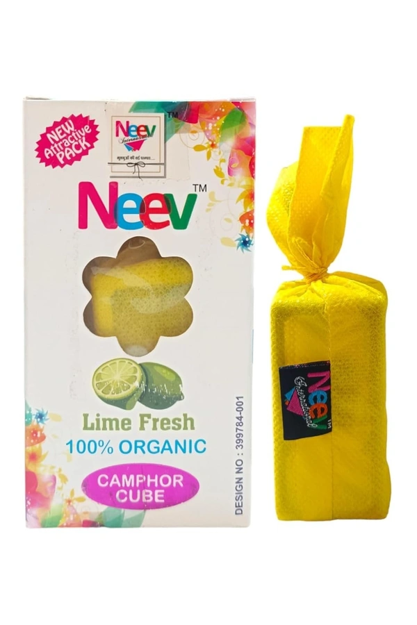 KAPOOR CONE Cube, Neev 100% Organic Lime Camphor Cube – 55g Box Air Freshener for Room, Car & Pooja Use(1198)
