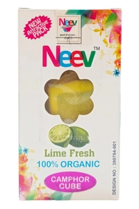 KAPOOR CONE Cube, Neev 100% Organic Lime Camphor Cube – 55g Box Air Freshener for Room, Car & Pooja Use(1198)