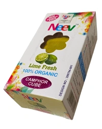 KAPOOR CONE Cube, Neev 100% Organic Lime Camphor Cube – 55g Box Air Freshener for Room, Car & Pooja Use(1198)