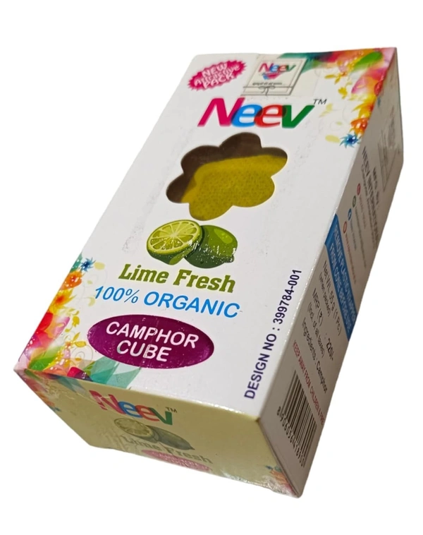 KAPOOR CONE Cube, Neev 100% Organic Lime Camphor Cube – 55g Box Air Freshener for Room, Car & Pooja Use(1198)