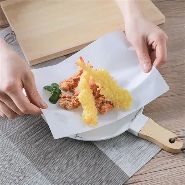 50PCS OIL ABSORBING PAPER, Oil Absorbing Sheets Cooking Paper,  Grease-Reducing Cooking Paper for Healthy Frying (2231)