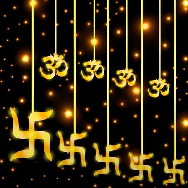 6+6 OM SWASTIC LIGHT WW, Warm White Swastik Curtain Lights – 12 Hanging Swastik & Om LED String Lights with 8 Flashing Modes for Diwali Decoration (40)