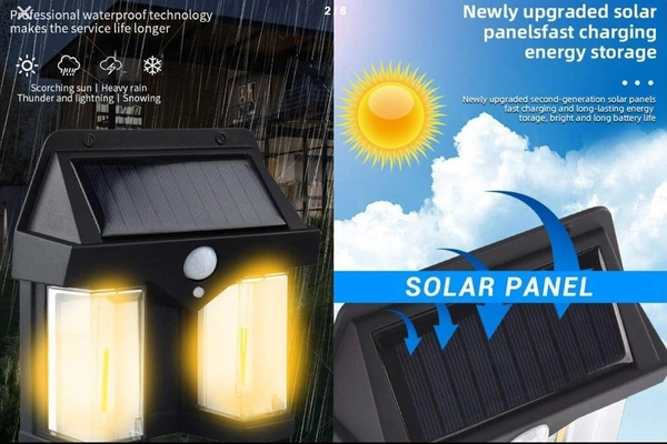 DUAL LAMP SOLAR LIGHT,  Efficient Outdoor Illumination with Motion Sensor     (2254)    
