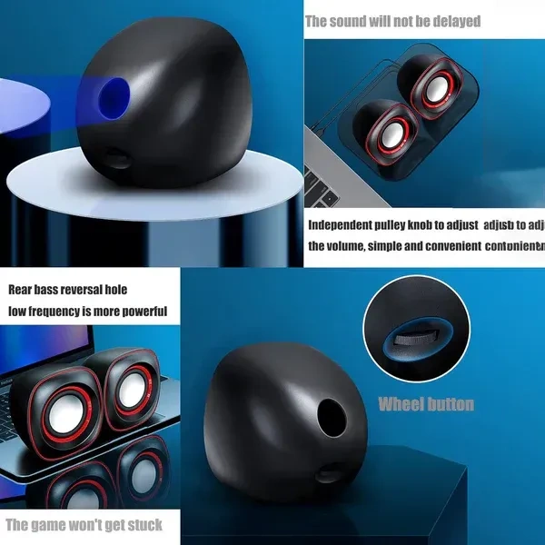 USB MINI SPEAKER 2PCS, PC Speakers, Computer Speakers,  Compact & Affordable Stereo Sound for Laptops and Desktops  (2361)  
