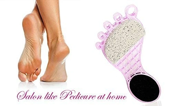 4IN1 PEDICURE TOOL, 4 in 1 Pedicure Tool for Rough & Dry Feet Dual-Sided with Pumice Stone Soft Brush(2108)
