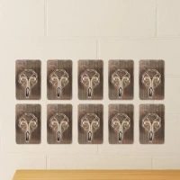 10PCS WALL HOOK, Adhesive Wall Hooks – Waterproof & Oil-Proof Plastic Hooks (10 Pcs, 5.5×3.5 cm)(2572)
