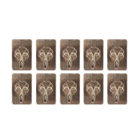 10PCS WALL HOOK, Adhesive Wall Hooks – Waterproof & Oil-Proof Plastic Hooks (10 Pcs, 5.5×3.5 cm)(2572)