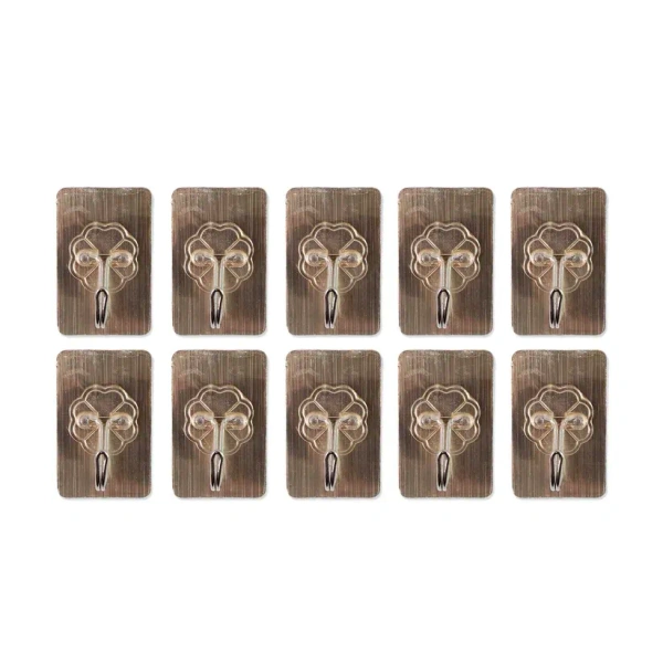 10PCS WALL HOOK, Adhesive Wall Hooks – Waterproof & Oil-Proof Plastic Hooks (10 Pcs, 5.5×3.5 cm)(2572)