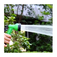HOSE NOZZLE ROUND SPREY GUN, Plastic Garden Hose Nozzle Water Spray Gun with Tap Connector Set | Adjustable Watering Tool for Car Wash & Garden(181)
