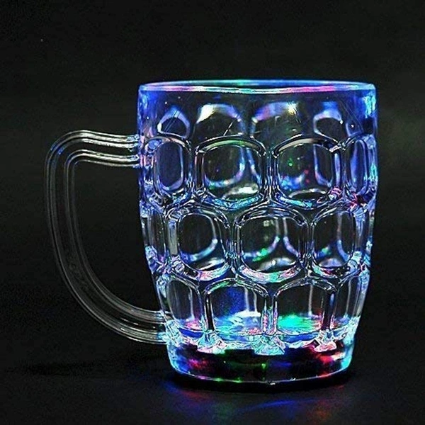 INDUCTIVE RAINBOW COLOUR CUP, Plastic LED Light Changing Mug | Magic Mug with 7 Rainbow Colors | Sparkling Transparent LED Cup 250ml(199)