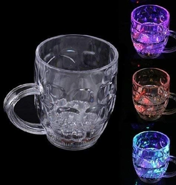 INDUCTIVE RAINBOW COLOUR CUP, Plastic LED Light Changing Mug | Magic Mug with 7 Rainbow Colors | Sparkling Transparent LED Cup 250ml(199)